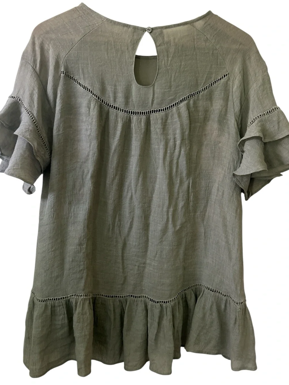 Altar’d State Embroidered Floral Ruffle Tunic Women’s Medium Cottagecore - Picture 4 of 6